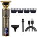 Hair Clippers for Men Professional Trimmer Zero Gapped T-Blade Cordless 3 Speed Rechargeable Edgers Electric Beard Shaver Haircut & Grooming Kit LCD Display(Skeleton Pattern) (T88)
