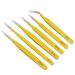 LUKEO 6PCS /Set Stainless Steel Tweezers Set for Electronics Phone Repairing Tool Eyebrow/Eyelash Tweezers 6pcs Yellow