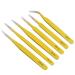 LUKEO 6PCS /Set Stainless Steel Tweezers Set for Electronics Phone Repairing Tool Eyebrow/Eyelash Tweezers 6pcs Yellow