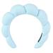 Spa Headband for Girls & Women - Sponge Hairband and Terry Cloth Headband for Face Wash  Skincare  Makeup Remover  Shower  Mask - Finishing Hair Accessories  Padded Headband  Croissant Headband (Light green)