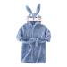 Miyanuby baby boy girls bathrobe soft flannel long arm animal hoodie morning mantle nightwear homewear for children baby young girls gift 2-3 years #3 rabbits blue