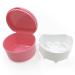 Denture Cup with Strainer 1 Box Denture Brush Retainer Case Denture Case with Lid Denture Bath Box for Cleaning Store and Retrieve(Pink) 1-pink