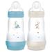 MAM Easy Start Anti-Colic Baby Bottles 2+ Months Medium Flow (2 x 260 ml) Ocean + Sand Bottle to Reduce Colic