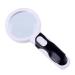 Holding Reading Magnifier 20 Times High Definition Double Lens Glass 80mm with LED Lights