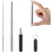 Portable Telescopic Straw with Aluminum Keychain and Case + Cleaning Brush Stainless Steel Drinking Straws forTravel (2PCS Red Blue) - Buy Online on GoSupps.com