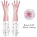 BJY 2Pcs Long Cuff and Flock Lining Reusable Waterproof Dishwashing Gloves Rubber Latex Laundry Gloves Household Non-Slip Elastic Wear-resistant Kitchen Bathroom Cleaning Gloves(Medium) - Buy Online on GoSupps.com