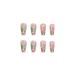 Justotry 24 Pieces Ballerina Press-On Nails - Short White & Green Swirl Acrylic Fake Nails for Women - Artsy Nail Art Design - Buy Online on GoSupps.com