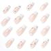 BABALAL Medium Coffin Press on Nails: Nude White Glossy Acrylic with Rhinestone Designs - 24pcs False Nails for Women and Girls - Buy Online on GoSupps.com