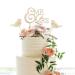 NACTECH Cake Topper Wedding Mr and Mrs Cake Topper Personalised Wooden Cake Topper for Engagement with I DO ME Too Birds Cake Decoration for Love Wedding Anniversary