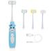 FOREVIVE Kids Electric Toothbrush 3 Side Toothbrush  Sonic Toothbrush with 3 Color Brush Heads  U-Wrapped Brush Head  IPx7 Waterproof  Suitable for Children Over 5 Years (Blue-Cartoon)