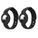 (2 Pack) Kids / Adults Anti-Lost Bracelet for AirTag, iZi Way Soft Silicone Wristband Watch Band Protective Case Cover Holder for Apple Air Tag Tracker - Black