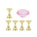 Nail tip exercise stand decaim nail holder false nail tip exercise stand crystal base holder nail art display manicure (pink base set)
