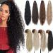 Natural Ponytail Extension Clip in Hair Extensions Long Curly Corn Wave Claw on Ponytail Heat Resistant Synthetic Hairpiece for Women Dark Brown