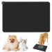 Emwel dog cats waterproof and non -slip silicone feeding underlay for food bowls water bowl feed mat 47x30cm gray black2 180g