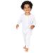DreamBuy Zip Up Baby Sleepsuits Ribbed Cotton Footed or Footless. Unisex Newborn Clothes Baby boys' clothing and Baby girl clothes 6-12 Months White