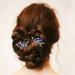 Casdre Pearl Bride Wedding Hair Pins - Silver Blue Crystal Bridal Accessories for Women (Pack of 2) - Buy Online on GoSupps.com