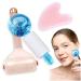 Kalevel Beauty Ice Roller Face Massager Skin Care Tools and Gua Sha Facial Tool with Blue Ice Globe Set for Women Neck Body Lifting Migraine B Set