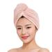 Thick hair turban hair dryer towel headscarf microfiber head towel towels hairpunning long hair drying cloth with button quick drying quickly dry sucking coral red fleece pink