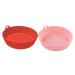 LABRIMP 2pcs Fryer Pan Silicone Baking Pans Air Fryer Rotisserie Airfryer Basket for Oven Non Stick Supplies