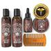 Ultimate Beard Care Conditioner Kit - Beard Grooming Set for Men with Wash, Oil, Balm, Comb - Sandalwood Scent - Buy Online on GoSupps.com