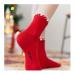 Chinese New Year Red Socks 2 Pairs of Natal Women's Short Socks with Lace 36-40 (Color : Style 1 Size : 36-40) 36-40 Style 1