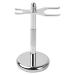 Hoaaigo stainless steel razor plane stand - non -slip floor shaving stand - men shaver bracket - portable companion for razor plane and razor brush (silver)