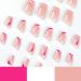 24 PCS French Tips Press on Nails Medium Length Glossy Pink White False Nails - Full Cover Design for Women, Girls, Party & Salon - Buy Online on GoSupps.com