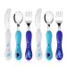 Lehoo Castle Childrens Cutlery 6 Pcs Toddler Cutlery Set Stainless Steel Includes 2 x Childrens Forks/Knives/Spoons Kids Knife and Fork Sets (Ocean Animals) Blue
