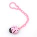 Greattangle Security Food quality silicone baby pacifier mouth toddler toddler baby pacifier bite ring funny feeding nipple with anti-drop chain pink