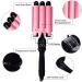 Triple Barrel Curling Iron Wand with LCD Display - 1 Inch Ceramic Tourmaline, Dual Voltage, Adjustable Temperature - Portable Hair Crimper for Fast Heating - Buy Online on GoSupps.com
