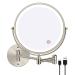 QUR 8In Chargeable Vanity/Bathroom Double Side Mirror 1X/10X Enlarge LED&3Color Temp Touch Screen 360 Rotat C
