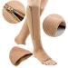 Monliya Knee-Length Compression Stockings with Zipper | Open Toe | 23-32 mmHg | Size L Beige - Leg Support for All-Day Comfort - Buy Online on GoSupps.com