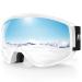Findway ski goggles adults for men snowboard glasses for glasses wearers OTG UV protection compatible helmet anti fog ski goggles spherically mirrored vlt 10.2%