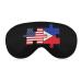 USA and Philippines Flags in Puzzle Sleep Mask Eye Cover for Sleeping Blindfold with Adjustable Strap Blocks Light Night Travel Nap for Men Women