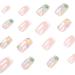 24pcs Daisy Flower French False Nails Short Square Stick on Fake Nails - Women Girls Nail Art Accessories - Buy Online on GoSupps.com
