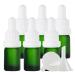 Zeoabsy 6 pieces 5 ml frosted green glass pipette bottle with white originality lock pipette ring empty clear glass bottle glass pipette drip bottle for essential oils aromatherapy 5ml green