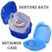 Denture Bath Case with Cleaner Brush & Holder - Travel Set for Dentures, Braces & Retainers (Navy Blue) - Buy Online on GoSupps.com
