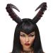 minkissy Demon Horn Headband Devil Headband Devil Horn Hair Hoop Carnival Headdress Prop Devil Cosplay Costume Dark Red