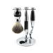 Edwin Jagger 36 Series Ebony Shaving Set with Pure Badger Hair Brush for Mach3 Blades