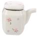 Milisten Ceramic Soy Sauce Pot Ceramic Vinegar Bottle Oil Container Gravy Boat Sauce Container Olive Oil Dispenser Oil Jug Maple Syrup Dispenser Oil Jar Ceramics White With Handle Seasoning 8X7.5X5CM White