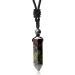 XIANNVXI Healing Crystal Necklace for Men Women Crystal Pendant Hexagonal Point Pendant Necklace Natural Gemstone Adjustable Rope Reiki Jewellery Necklace L - Blood Stone