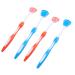 Mobestech 4 pieces of tongue cleaning brush reusable tongue cleaning tongue toothbrush dental tongue scraps silicone scraper tongue scraping schaber oral care nanoplasty metal sorted color 19.5x3x0.6cm