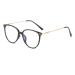 Interpring fashion round tr90 blue light filters Reading glasses for men and women with spring hinge lightweight anti-blue computer glasses light black 0.0 x