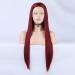 Red Lace Front wigs Long Synthetic 150% density with heat -resistant hair 13x4 Lace Burgundy Lace Recapes 24in Red Lace Front WIG