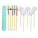 10 Pack Handmade Bamboo ear Cleaner Bamboo ear Spoon Doll Head decoration goose feather bamboo ear picking cleaning tool set Portable earwax removal tool 2 styles ear care tool for adult children