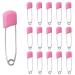 Ruidee 50 Pcs Diaper Pins Nappy Pins Plastic Head Safety Pins with Safe Locking (Pink)