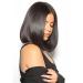 QUEENTAS Short Brown Bob Wig Shoulder Length Straight Bob Synthetic Hair Wigs for White Women with Middle Part Bangs Daily Use (14inch Dark Brown) B-Dark Brown-Straight