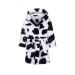 XINNE Boys Girls Soft Bathrobe Cute Pattern Robes Toddler Baby Flannel Hoodie Pajamas Sleepwear Cow 110