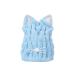 Hair Towel Cap - Cute Cat Bathroom Towel Hat Coral Velvet Hair Towel Wrap for Women Blue Hair Drying Towel Cap for Women & Kids Quick Dry Hair Turban for Curly Long & Wet Hair Sky Blue Medium
