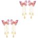 Beavorty 2 Pairs hanfu butterfly headdress kids kimono hair accessories hairpin with tassel hair barrettes tassel hair clips hanfu hair clip metallic hair clips alloy decorate girl child